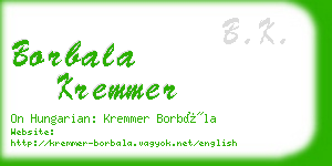borbala kremmer business card